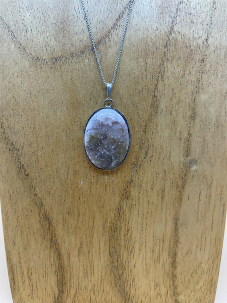 Pink Achat in Silberfassung